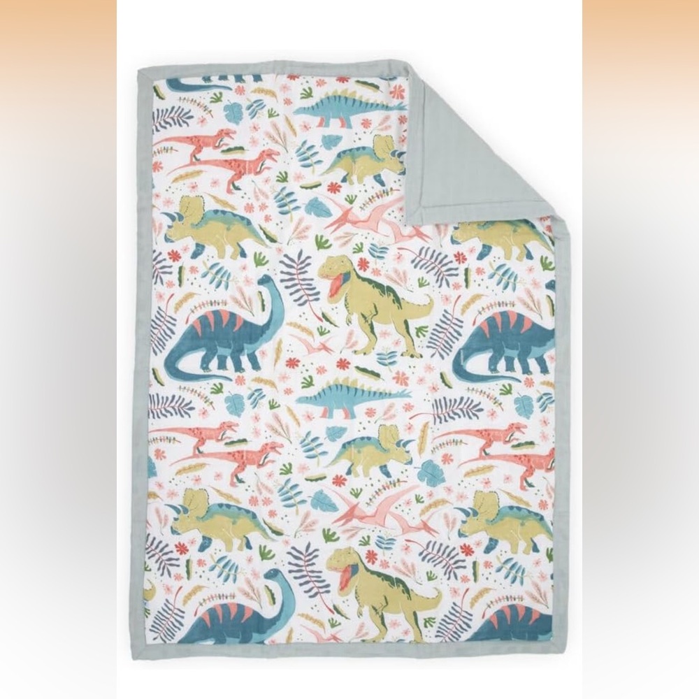 Muslin Toddler Dino Blanket